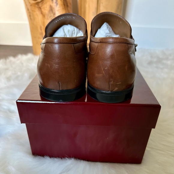 Gucci Mens Brown Leather Loafers - Picture 3 of 6